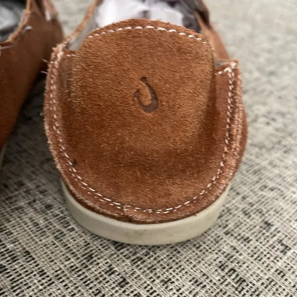 Olukai Women’s Nohea Perf Brown Suede Leather Loafers Size 9