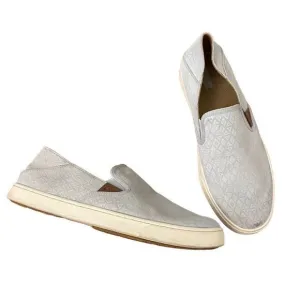 Olukai Women’s Pehuea Leather Slip On Sneakers Pale Gray Size 10