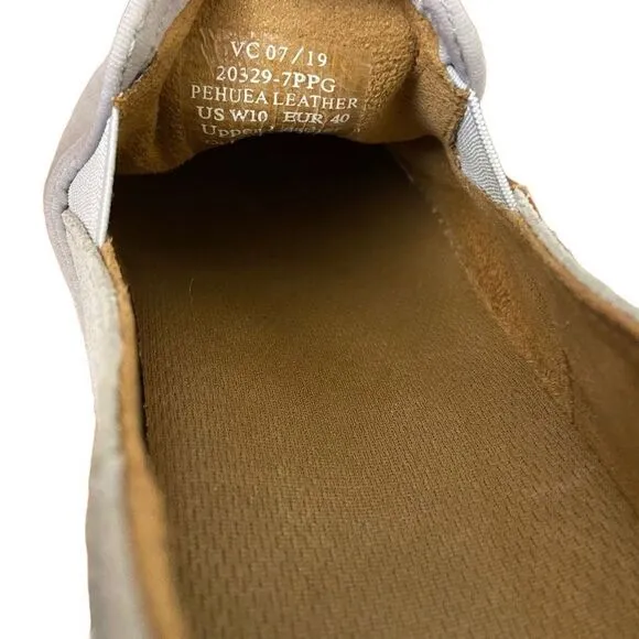 Olukai Women’s Pehuea Leather Slip On Sneakers Pale Gray Size 10