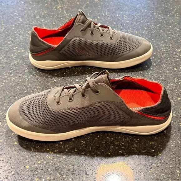 Olukai Moku Pae Mesh Sneakers. Gray/orange. Size 9.5M