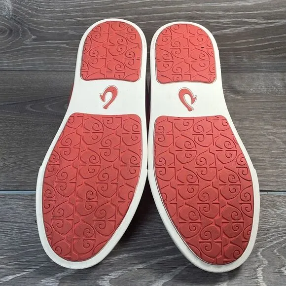 Olukai Pehuea Slip On Coral Women’s Sz 6.5 Mesh Collapsible Heel Sneakers