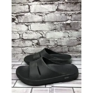 Oofos Ooahh Black Recovery Rubber Sport Slides Sandals Men’s Size 11M US/44EU