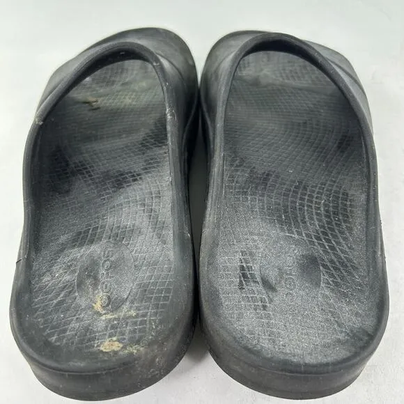Oofos Ooahh Black Slide Sandal Slides US 11 Recovery Soft Foam Arch Support