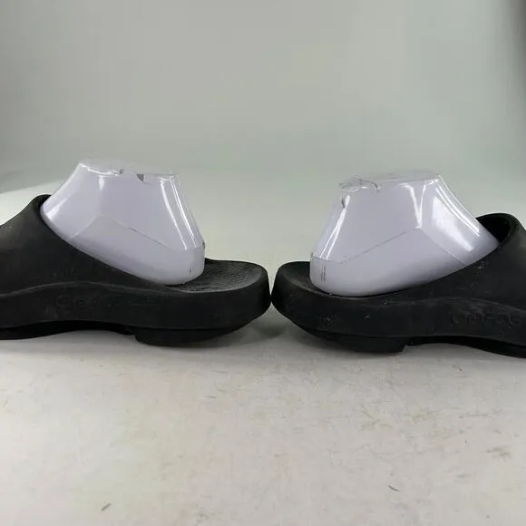 Oofos Ooahh Black Slide Sandal Slides US 11 Recovery Soft Foam Arch Support