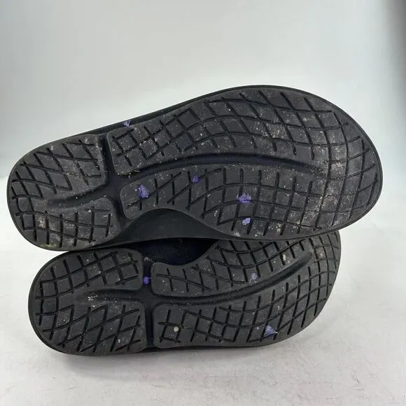 Oofos Ooahh Black Slide Sandal Slides US 11 Recovery Soft Foam Arch Support