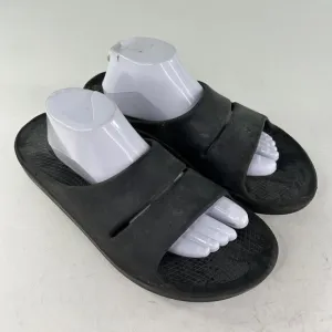 Oofos Ooahh Black Slide Sandal Slides US 11 Recovery Soft Foam Arch Support
