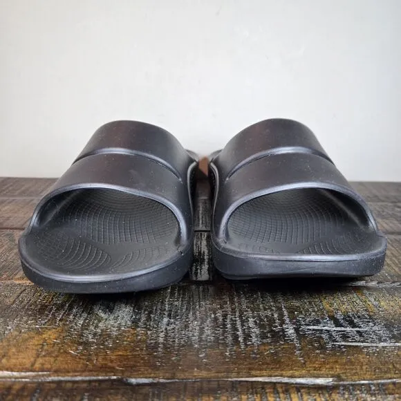 Oofos OOahh Mens Size 10 Recovery Slip-On Slides Sandals Black Womens 12