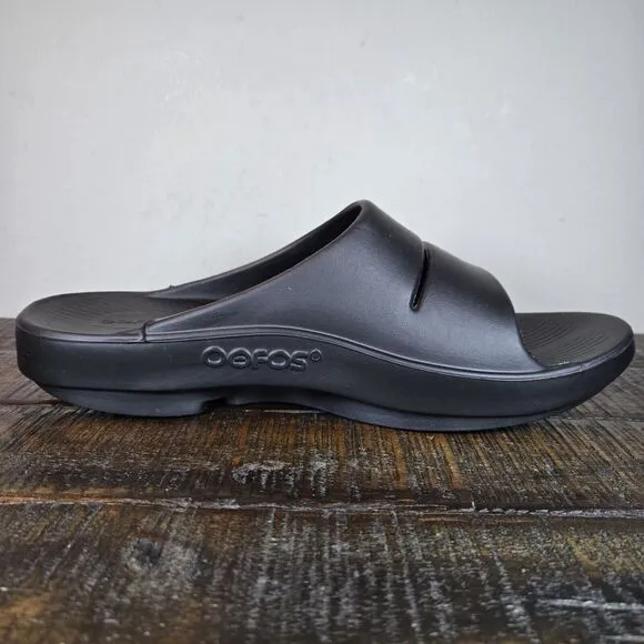 Oofos OOahh Mens Size 10 Recovery Slip-On Slides Sandals Black Womens 12