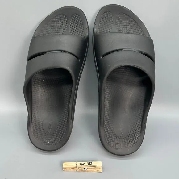 OOfos OOahh Slides Mens Size 11 Black Sandals Foam Comfort Shoes Slip On Water