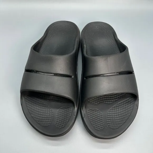 OOfos OOahh Slides Mens Size 11 Black Sandals Foam Comfort Shoes Slip On Water