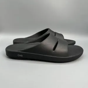 OOfos OOahh Slides Mens Size 11 Black Sandals Foam Comfort Shoes Slip On Water
