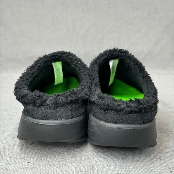 Oofos Oocoozie Mule Slippers Black Fleece Foam Slip On Shoe Men's 9