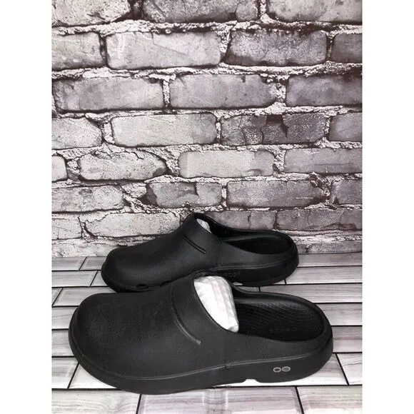 OOFOS Unisex OOcloog Black Recovery Slides Slip On Rubber Clogs Sz 45EU/Men’s 12