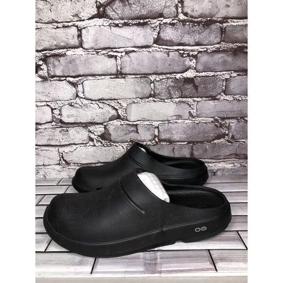 OOFOS Unisex OOcloog Black Recovery Slides Slip On Rubber Clogs Sz 45EU/Men’s 12