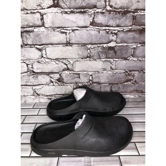 OOFOS Unisex OOcloog Black Recovery Slides Slip On Rubber Clogs Sz 45EU/Men’s 12