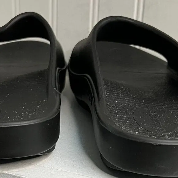 OOFOS Womens Black Slides Size 9