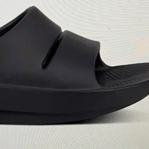 OOFOS Womens Black Slides Size 9