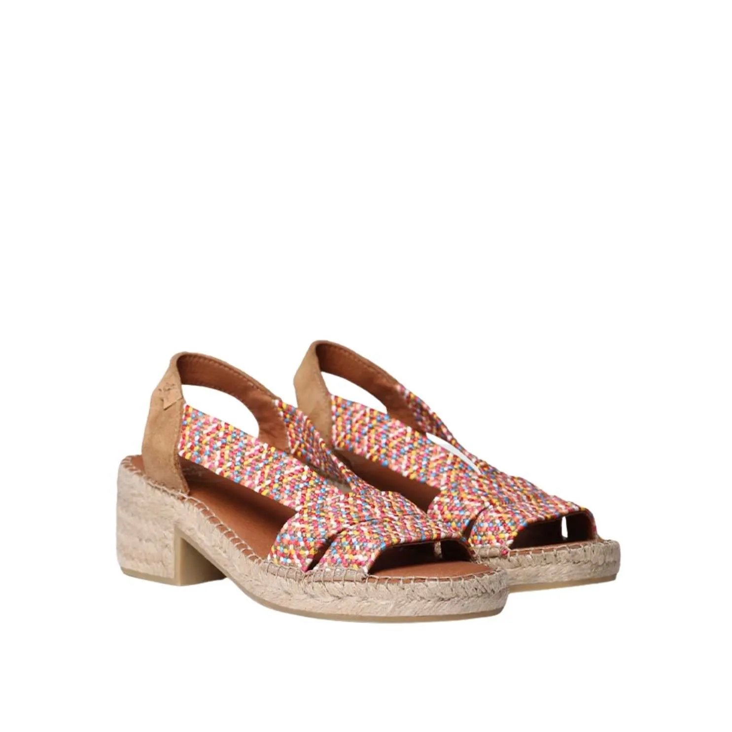 Open Toe Leather Espadrille with Wide Heel for Women - Dalyn