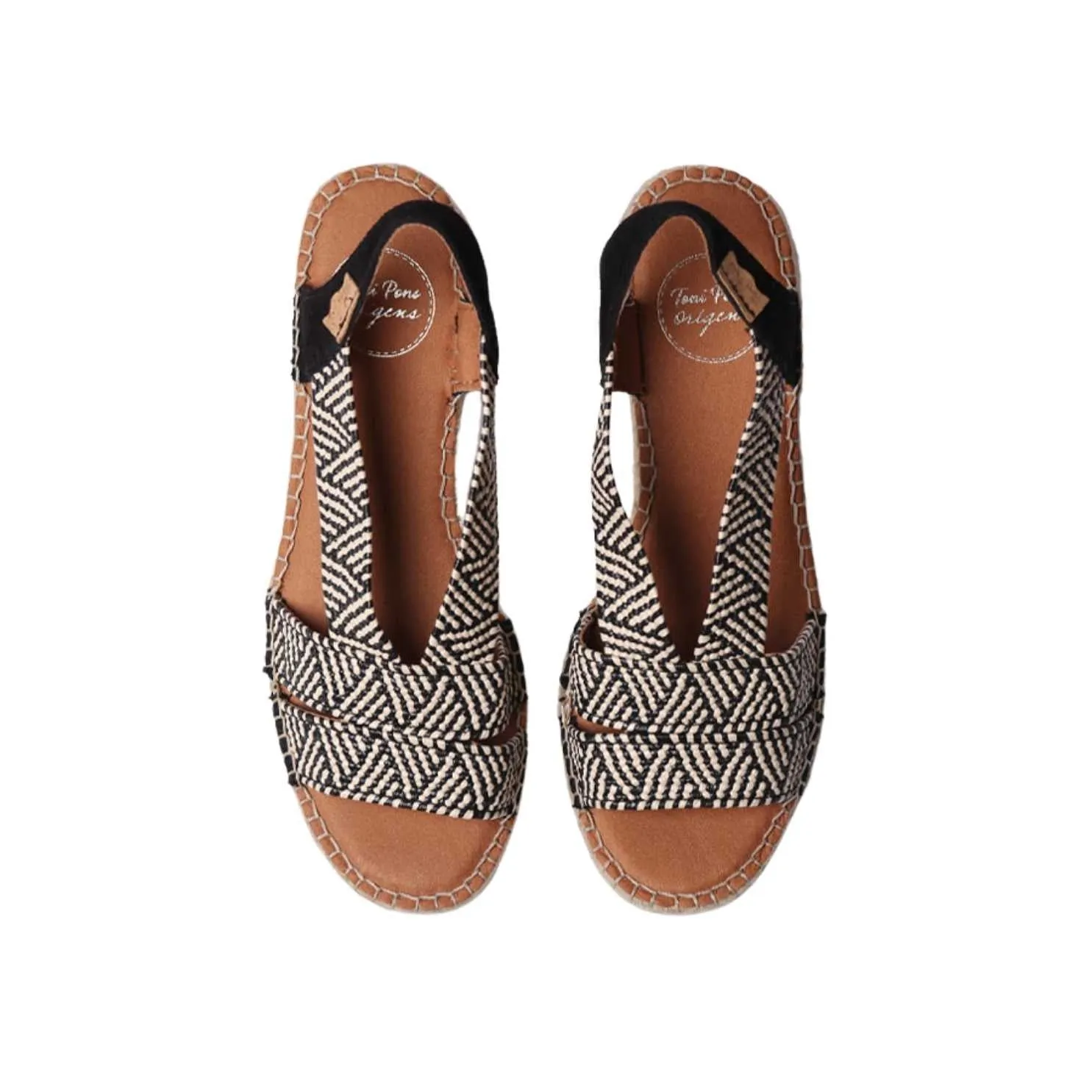 Open Toe Leather Espadrille with Wide Heel for Women - Dalyn
