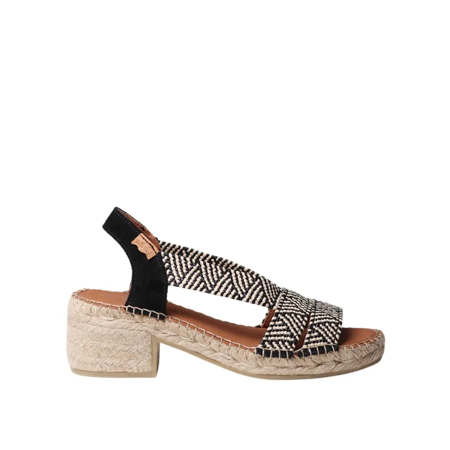 Open Toe Leather Espadrille with Wide Heel for Women - Dalyn