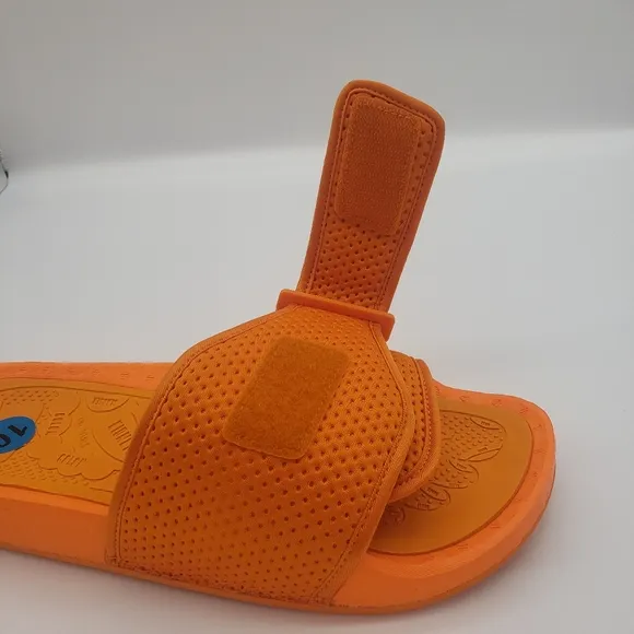Orange Adidas HU Slides with Adjustable Straps - Size 10