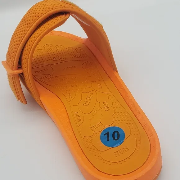 Orange Adidas HU Slides with Adjustable Straps - Size 10