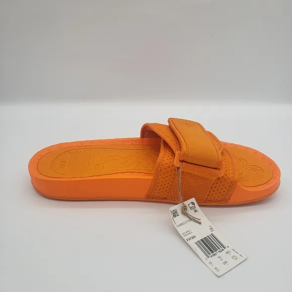 Orange Adidas HU Slides with Adjustable Straps - Size 10