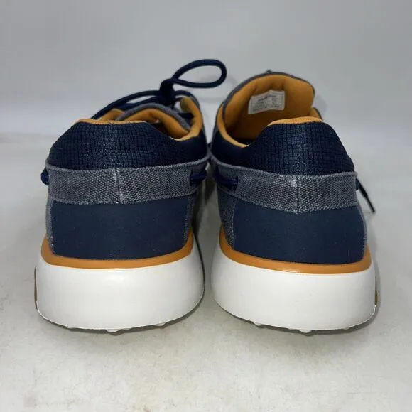 OrthoComfoot Shoes Mens 6.5 Lace up Casual Canvas Loafers Arch Support Blue