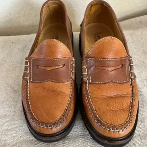 Orvis Men's Leather Casual Gumlite Vibram Soles Slip-On Penny Loafers Sz 8 1/2