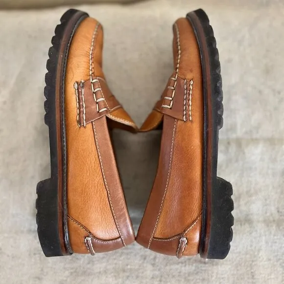 Orvis Men's Leather Casual Gumlite Vibram Soles Slip-On Penny Loafers Sz 8 1/2