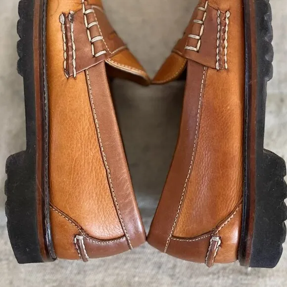 Orvis Men's Leather Casual Gumlite Vibram Soles Slip-On Penny Loafers Sz 8 1/2