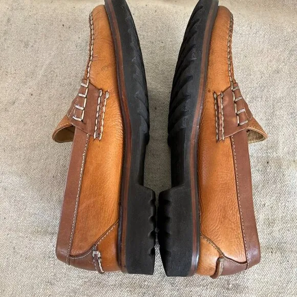 Orvis Men's Leather Casual Gumlite Vibram Soles Slip-On Penny Loafers Sz 8 1/2