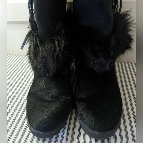 Oscar Sport Black Fur Winter‎ Boots Made in Italy Size 40