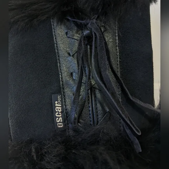 Oscar Sport Black Fur Winter‎ Boots Made in Italy Size 40