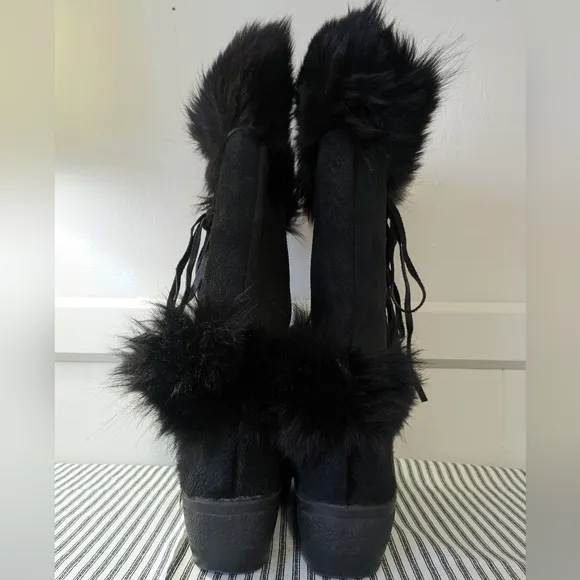 Oscar Sport Black Fur Winter‎ Boots Made in Italy Size 40