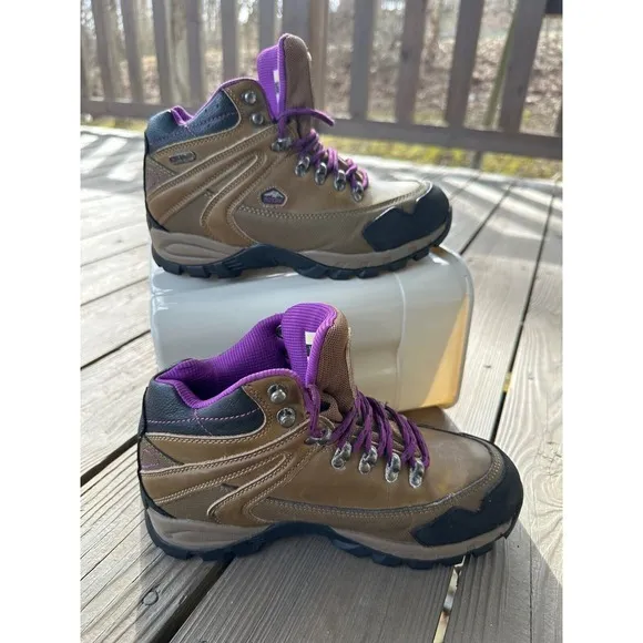 Pacific Trail Hiking Boots Waterproof‎ Women's Brown Purple Boots Size 8