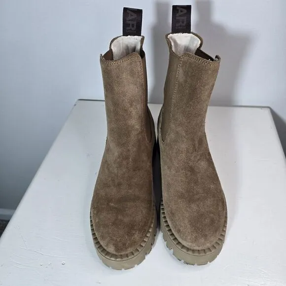 Pajar Chelsea Boots Fur Lined Waterproof Boots Womens 6 EU‎ 37 Brown Suede