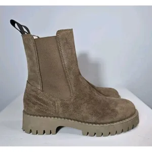 Pajar Chelsea Boots Fur Lined Waterproof Boots Womens 6 EU‎ 37 Brown Suede