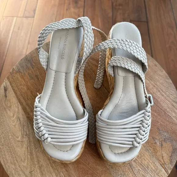 Paloma Barceló wedge sandal Espadrilles Masie white sz: 36/US 6