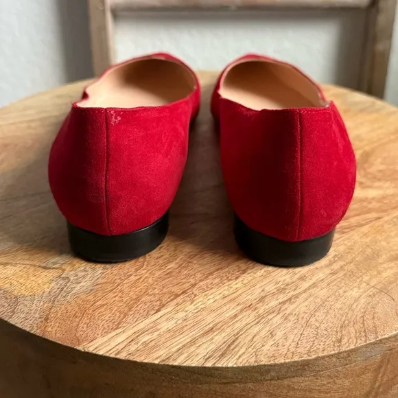 Pancaldi for Diane B. Red Velvet Suede Leather Flats sz: US 10/EU 40