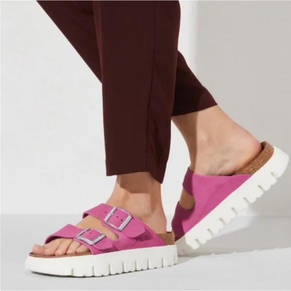 Papillio By Birkenstock Arizona Platform Sandals In Fuchsia Size 40