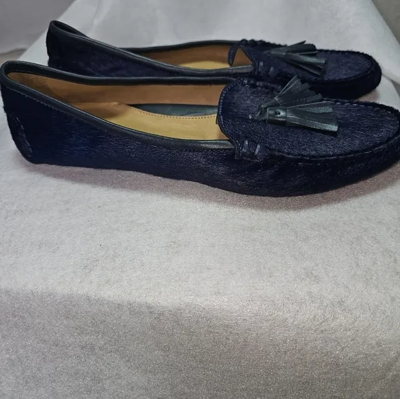 Patricia Green A Mano Andover Driver/Mocassin Womens Loafers Sz 10 Blue Cowhair