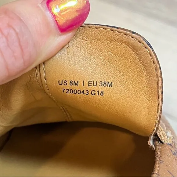 Patricia Nash Fia Map Print Leather Loafers in Brown size 8