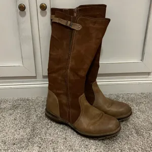 Patrizia Heldia Brown Leather Suede Women's Fur Lined Boots EUC US 9.5 10 EU 41