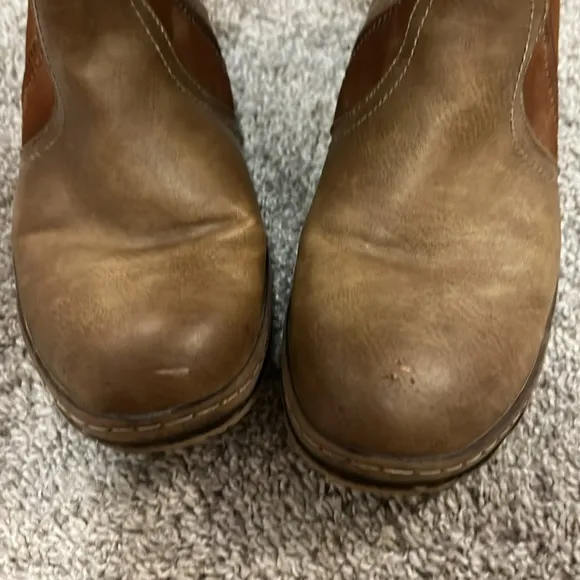 Patrizia Heldia Brown Leather Suede Women's Fur Lined Boots EUC US 9.5 10 EU 41