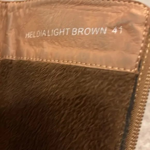 Patrizia Heldia Brown Leather Suede Women's Fur Lined Boots EUC US 9.5 10 EU 41
