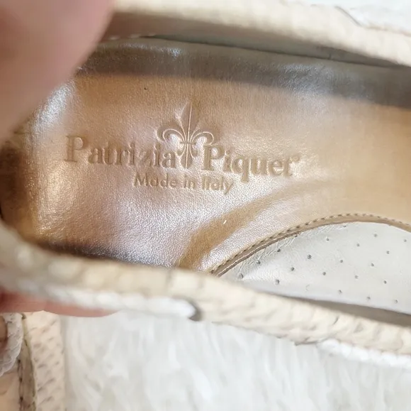 PATRIZIA PIQUET LEATHER SNAKE PRINT LOAFERS ROUND TOE SLIP-ON WOMEN'S SIZE 9