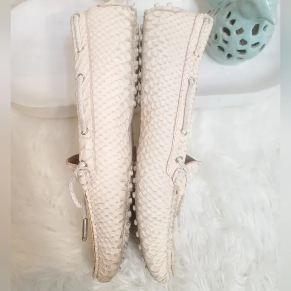 PATRIZIA PIQUET LEATHER SNAKE PRINT LOAFERS ROUND TOE SLIP-ON WOMEN'S SIZE 9