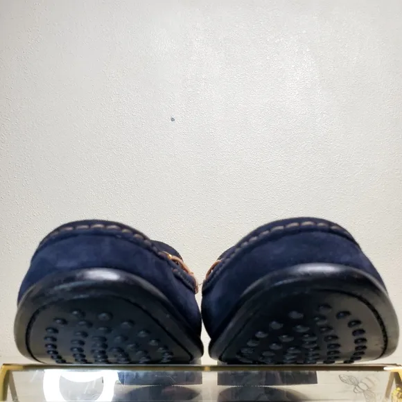 Paul Frederick Suede Navy Blue Loafers Size 9