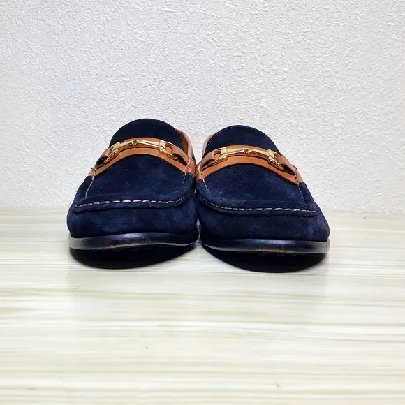 Paul Frederick Suede Navy Blue Loafers Size 9